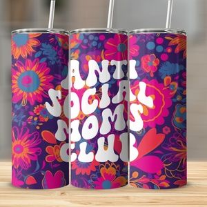 20 Oz Customizable Straight Tumbler with Sliding Lid and Clear Plastic Straw